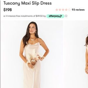 Tuscany maxi slip dress in champagne luxe